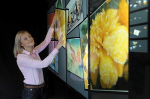 one One person using a wall made of 4 MultiTouch Cells